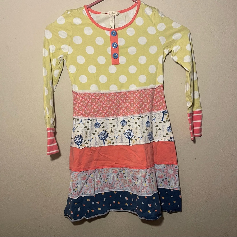 Matilda Jane Yellow and Pink Polka Dot Dress SZ 6